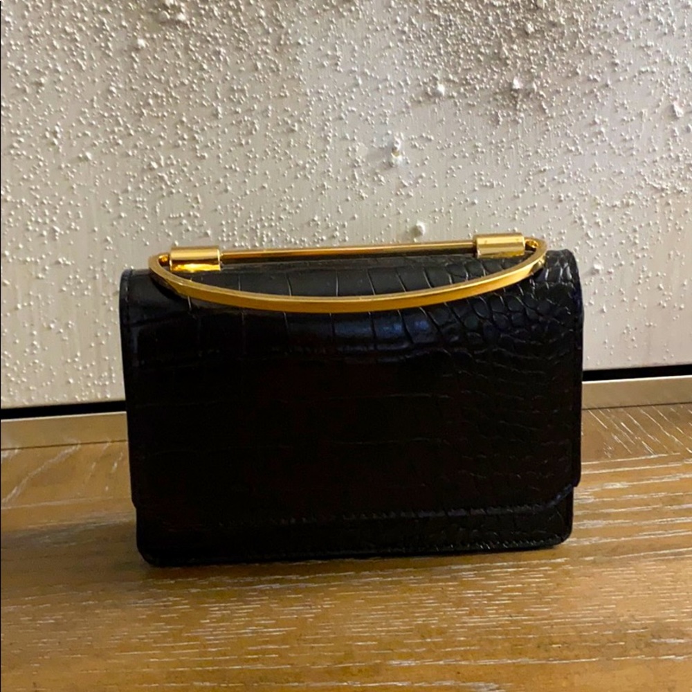 Black leather bag
